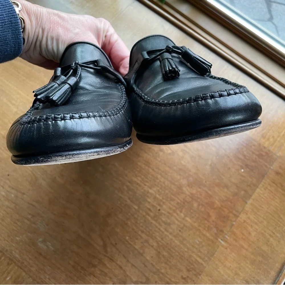 Allen Edmonds Classic Black Leather Tassel Slip-On Loafers Urbino size 11.5 D
